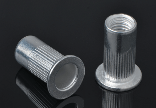Aluminium platt huvud räfflat kroppsnitmutter öppen typ